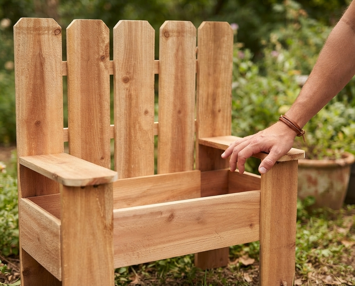 Cedar Garden Bench Planter 30 Inch — Sit Among Your Flowers. No Extra Furniture Needed.