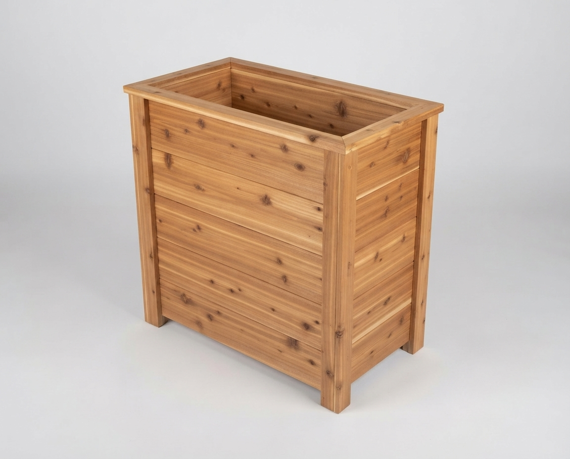 Double Wide Tall Cedar Planter 26 Inch — The Skinny Vertical Planter That Fits Where Nothing Else Does