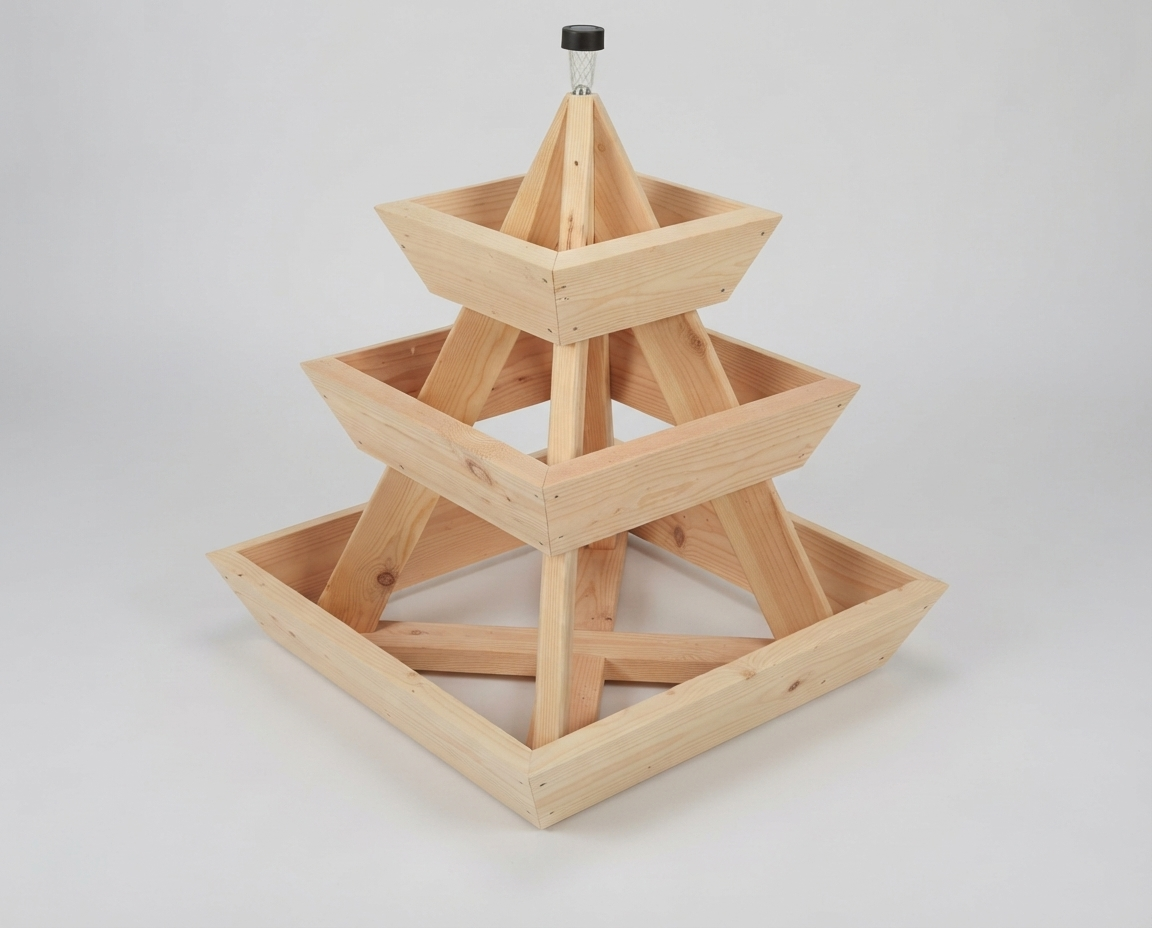 3-Tier Pyramid Wood Planter 36 Inch — Filler, Spiller, Thriller. The Cascade Your Patio Needs.