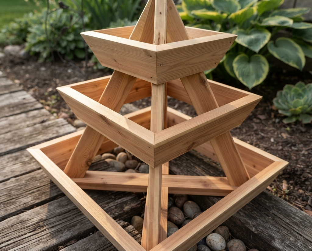 Box F — Pyramid Planter (Three-Tier)