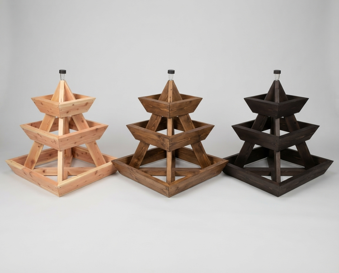 3-Tier Pyramid Wood Planter 36 Inch — Filler, Spiller, Thriller. The Cascade Your Patio Needs.
