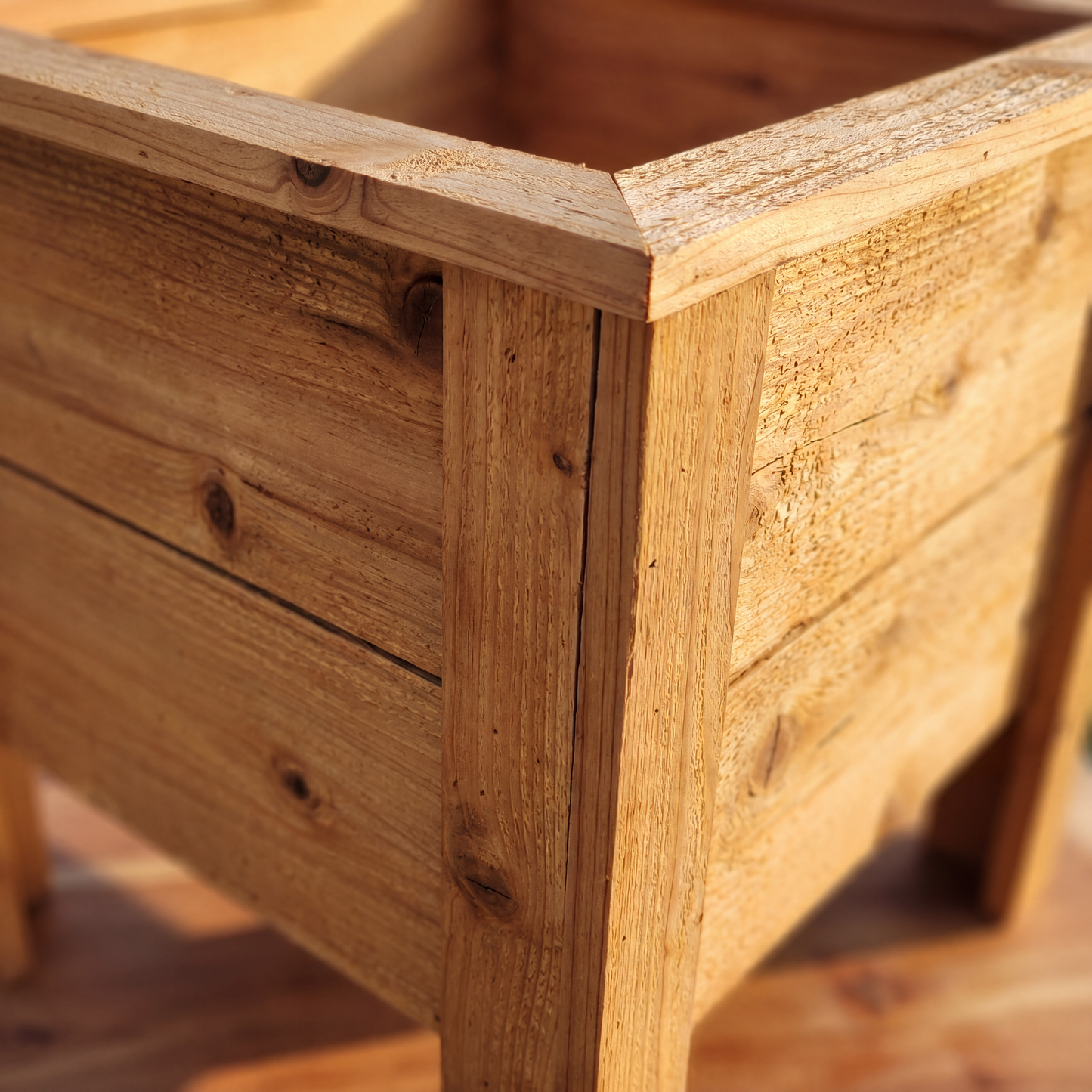 Square Cedar Planter Box 16 Inch — No More Dead Plants. Built-In Drainage, Ready to Use.
