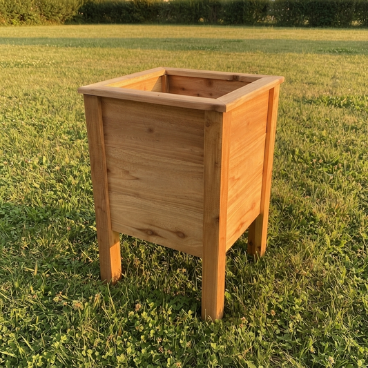 Tall Rectangular Cedar Planter 25 Inch — Fill Your Dead Corner Without Bending Over