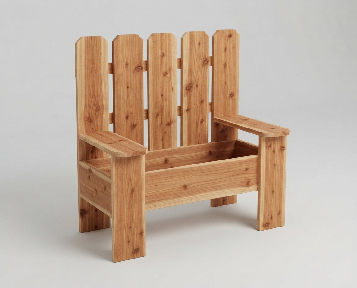 Cedar Garden Bench Planter 30 Inch — Sit Among Your Flowers. No Extra Furniture Needed.