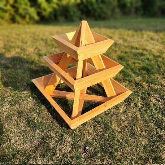 3-Tier Pyramid Wood Planter 36 Inch — Filler, Spiller, Thriller. The Cascade Your Patio Needs.