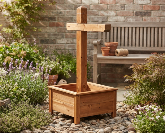 Cedar Mailbox Planter with Post 44 Inch — Your Mailbox Is the First Thing People See. Make It Count.