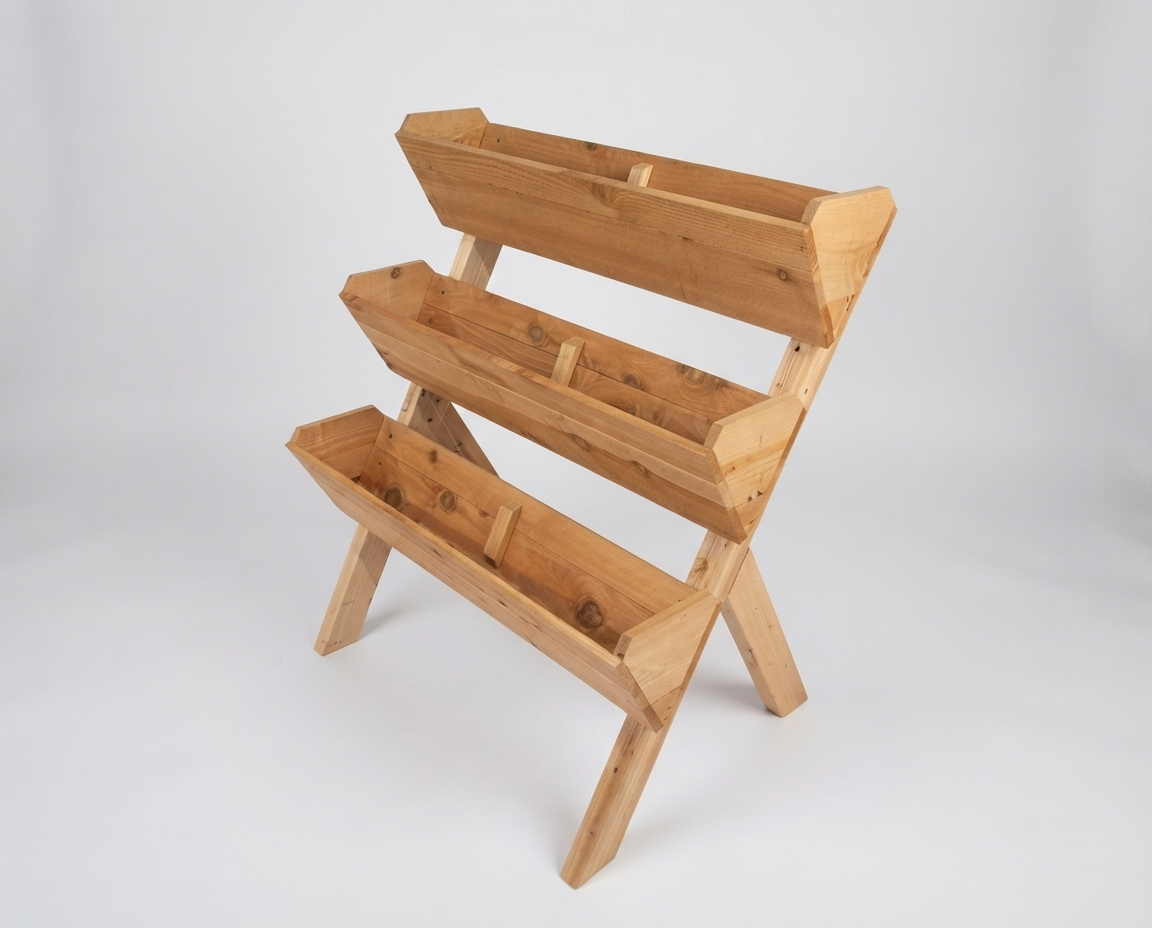 3-Tier Stair Step Cedar Planter 35 Inch — The A-Frame That Turns Your Porch Into a Flower Showcase