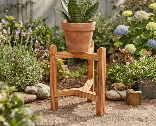 Plant Stand 15 Inch Cube Pedestal Pot Riser Indoor Outdoor Flower Display Potted Plant Stand Elevated Handmade Virginia Solid Wood