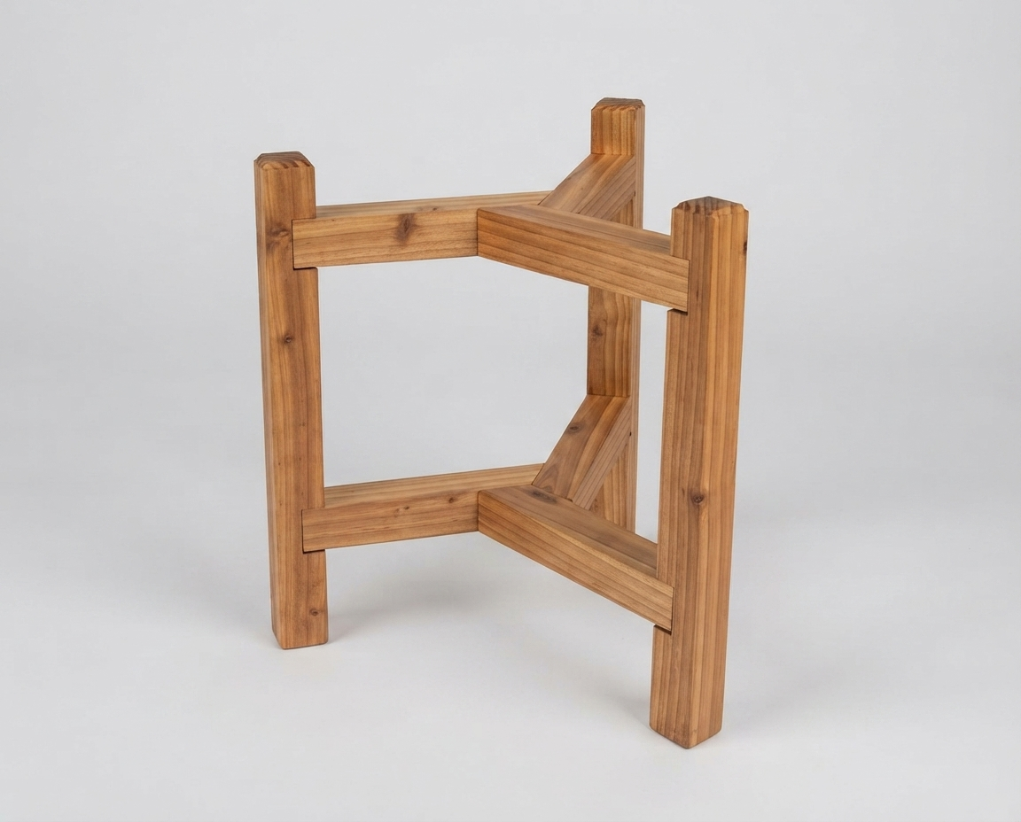 Plant Stand 15 Inch Cube Pedestal Pot Riser Indoor Outdoor Flower Display Potted Plant Stand Elevated Handmade Virginia Solid Wood