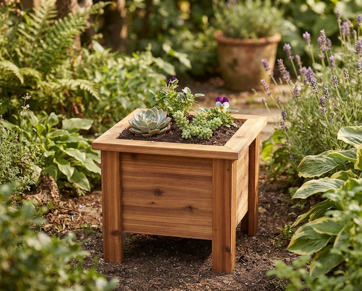 Mini Cedar Planter Box 9 Inch — The Gift That Makes Everyone Think You Know Plants (Even If You Kill Everything)