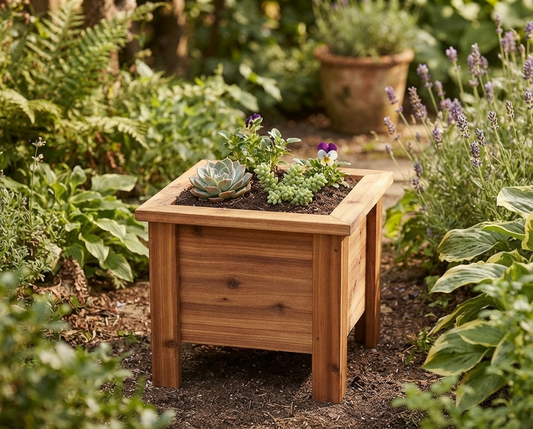 Mini Cedar Planter Box 9 Inch — The Gift That Makes Everyone Think You Know Plants (Even If You Kill Everything)