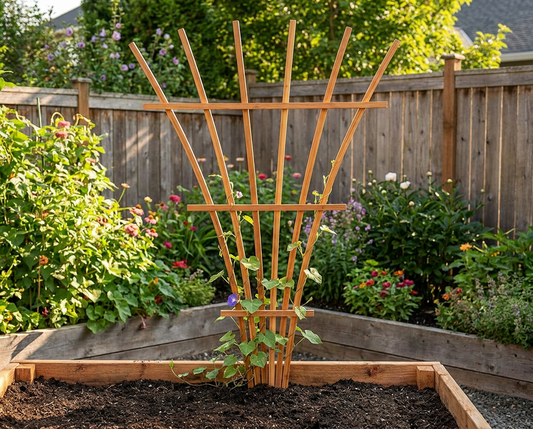 Tall Wooden Garden Trellis 6 Spine 72 Inch Rose Trellis Climbing Vine Support Plant Stand Garden Outdoor Cedar Handmade Virginia
