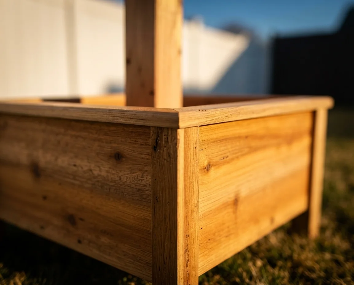 Box D — Post Planter craftsmanship closeup