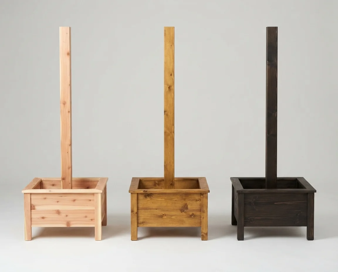 Box D — Post Planter finish options