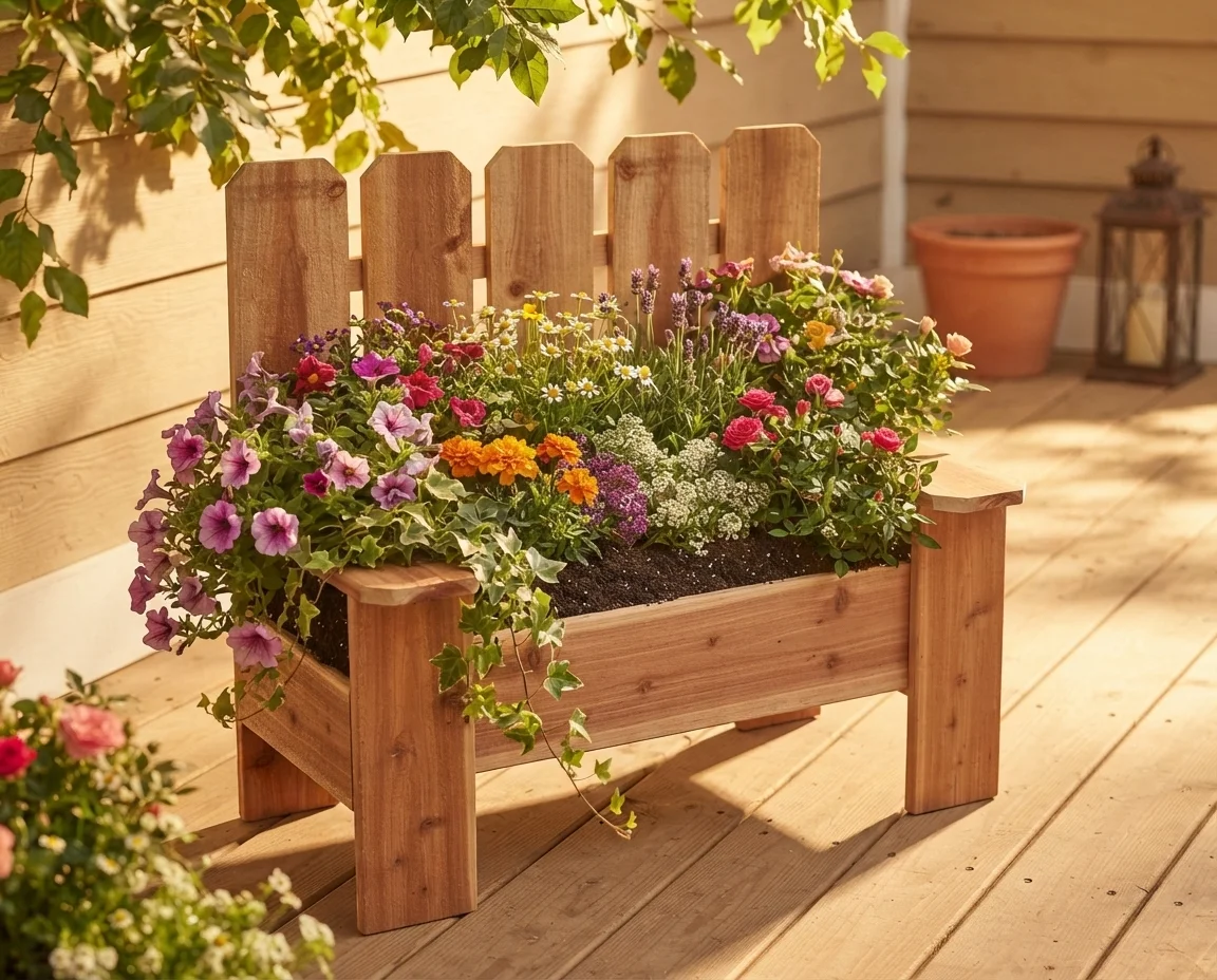 With plants